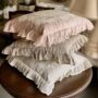 Embroidered Ruffle Cushion Cover