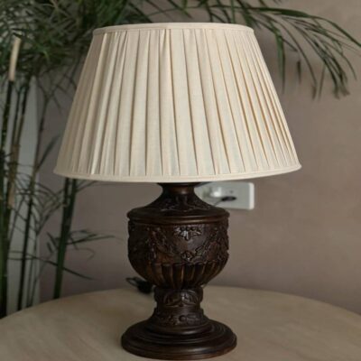 Classic Carved Wooden Table Lamp
