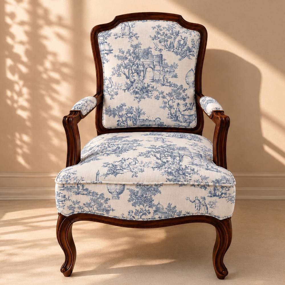 French Toile Accent Chair